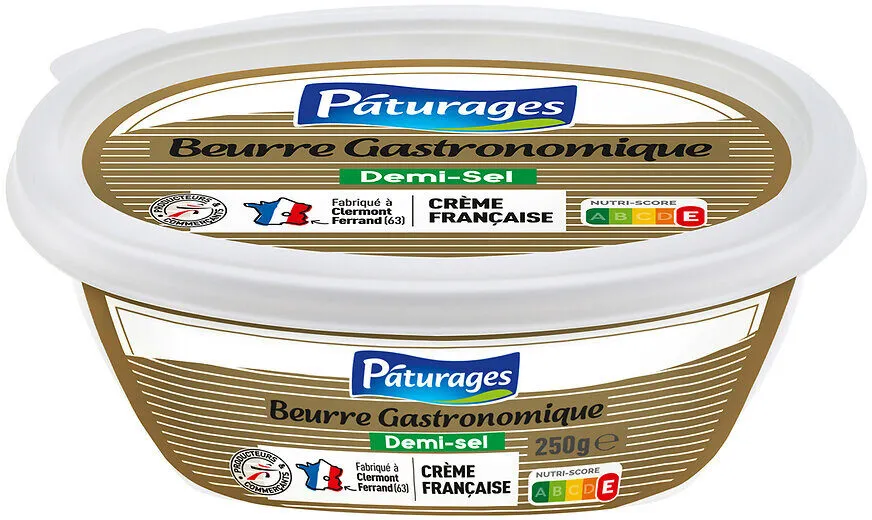 BEURRE GASTRO 1/2 SEL BARQUETTE 250g origine France