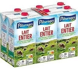 Lait uht entier bq pack 6x1l