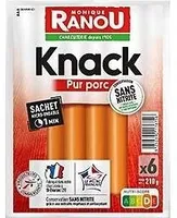 Knacks porc csn x6 210g