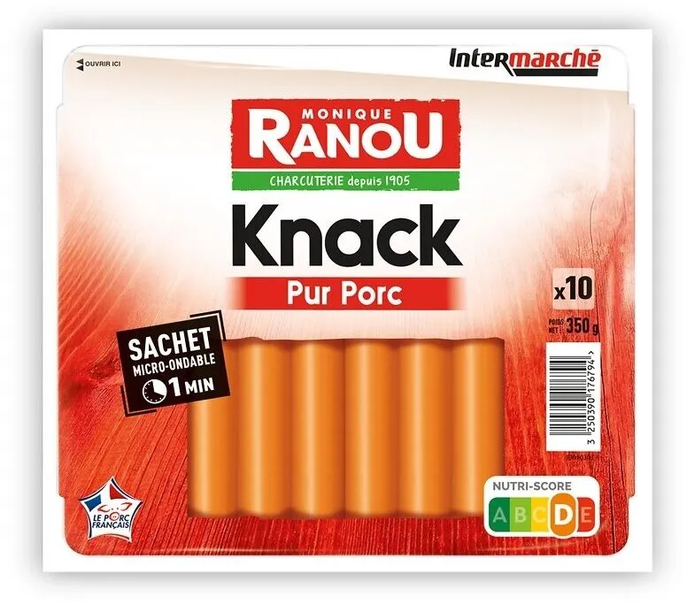 Knacks porc x10 350g
