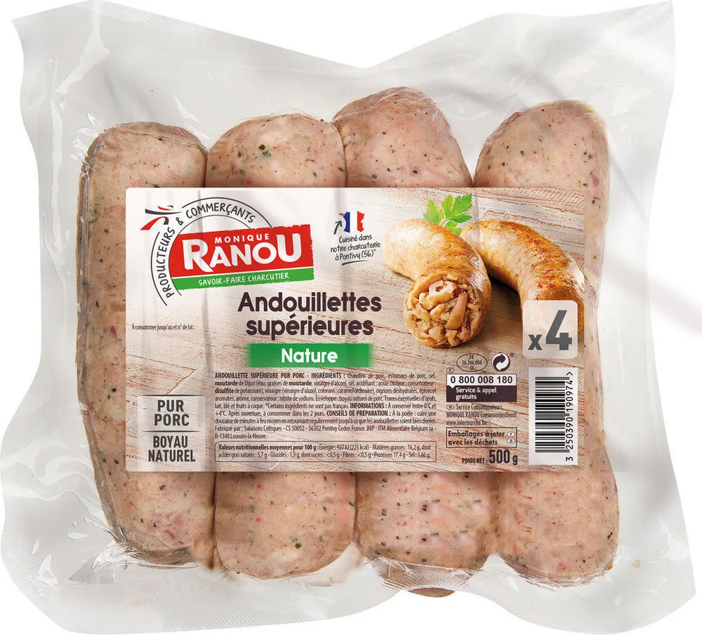 ANDOUILLETTES SUP X4 500G RANOU Massif TRAD