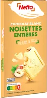 Tablette bloc chocolat blanc aux noisettes entières - 200g