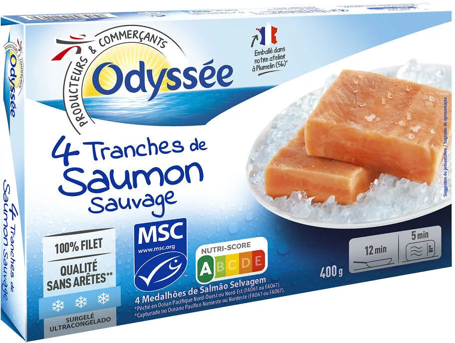 4 tranches de saumon sauvage MSC 4x100g