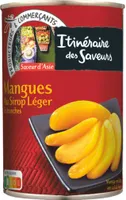 Mangues au sirop léger en tranches