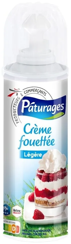 Creme legere uht sucree sous pression 20% mg 250g