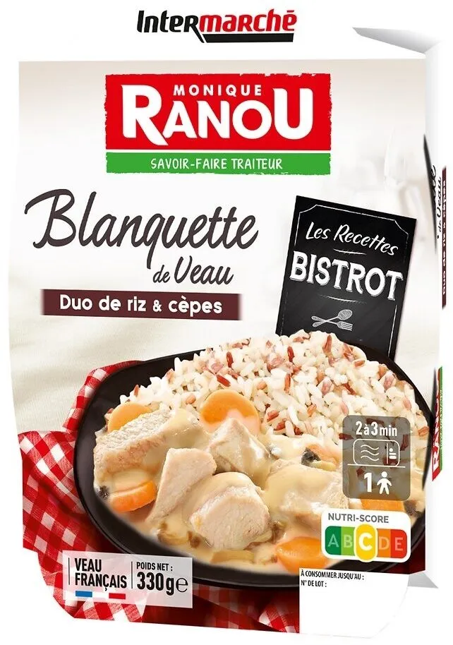 BLANQUETTE DE VEAU AUX CEPES ET DUO DE RIZ 330g
