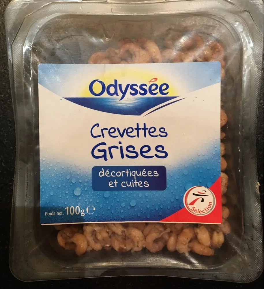 Crevettes grises décortiquées et cuites