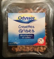 Crevettes grises décortiquées et cuites