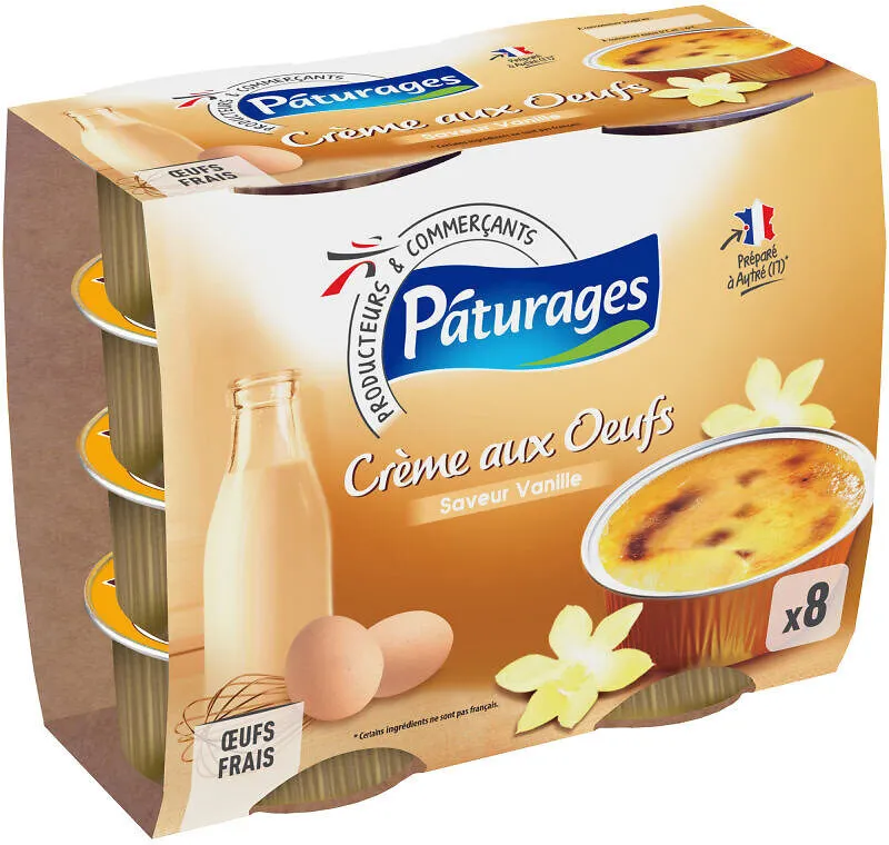 Creme aux œufs saveur vanille 8x100g