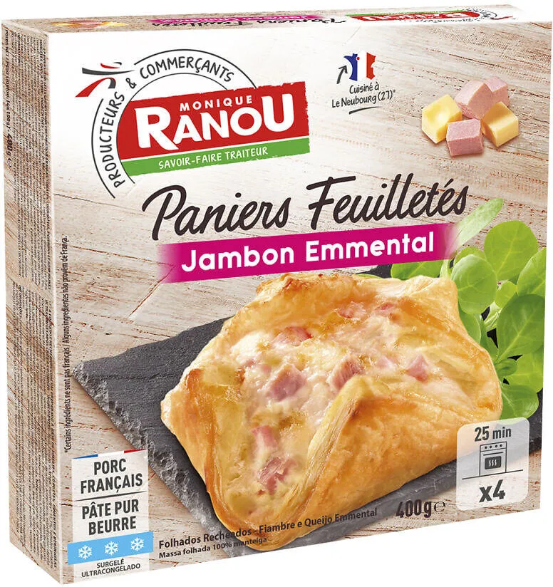 Paniers feuilletés jambon et emmental - 4 x 100g