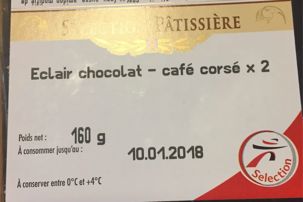 Eclairs au café et chocolat les 2 pièces 200 Gr