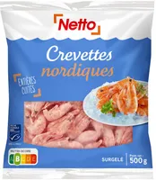 CREVETTES NORDIQUES ENTIERES CUITES -Pandalus borealis - 60-90 / 500G MSC