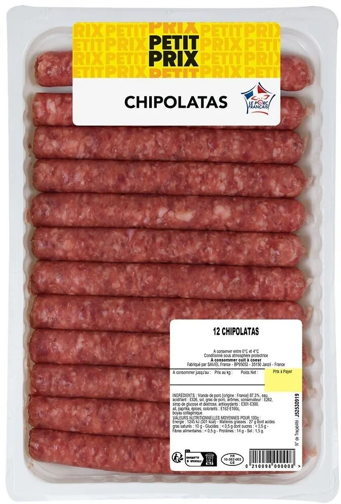12 chipolatas petit prix 600g