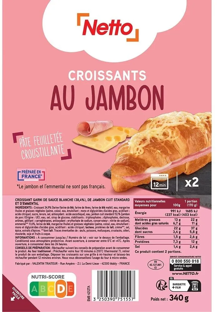CROISSANT JAMBON x 2