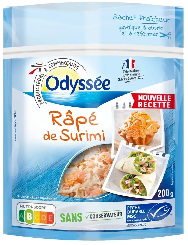 Râpés de surimi saveur crabe - MSC - 200g
