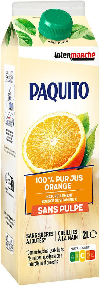 Pj orange sans pulpe brique 2l