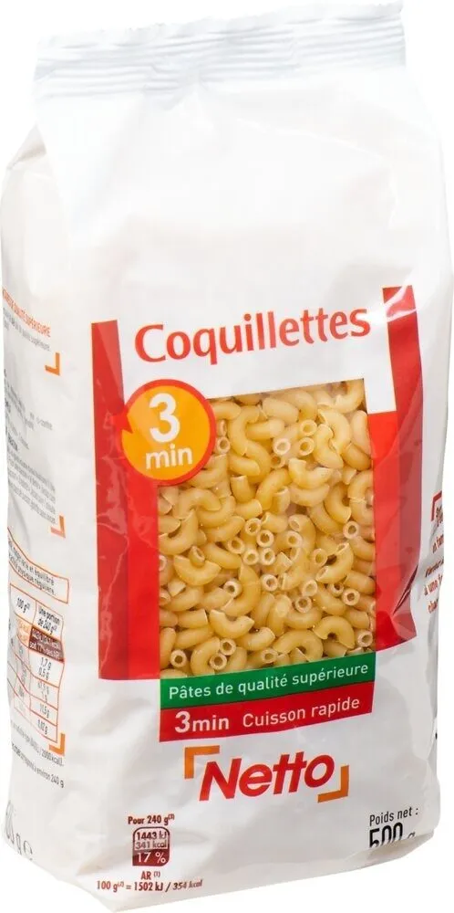 Coquillettes cuisson rapide