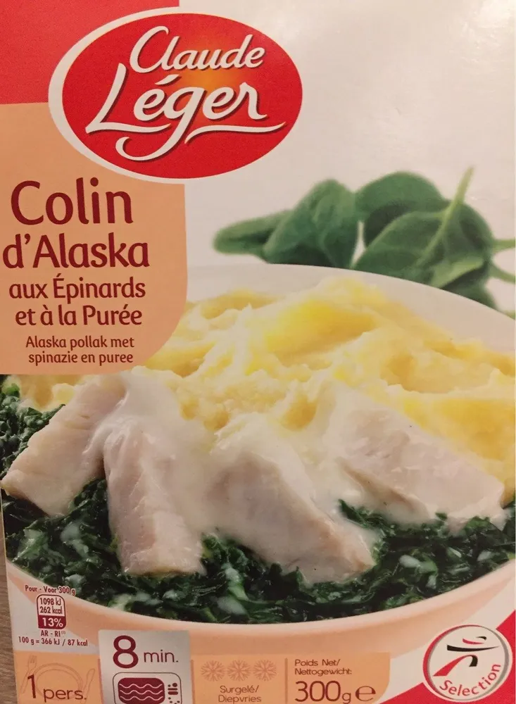 Colin d'Alaska aux Épinards et à la Purée