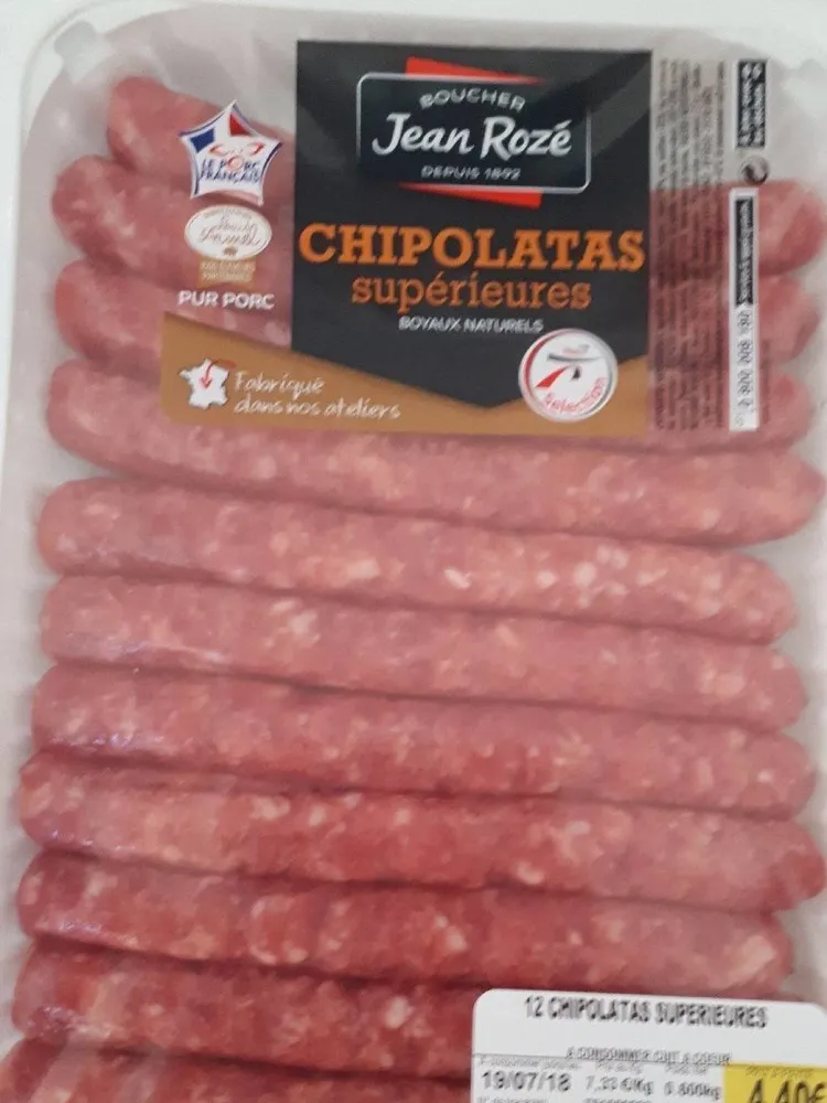 Chipolats superieures boyaux naturels
