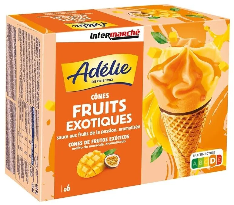 Cône fruits exotiques (S) sauce aux fruits de la passion x6 - 120mL