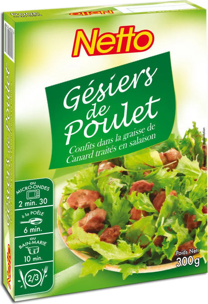 GESIERS DE POULET CONFITS DANSGRAISSE DE CANARD