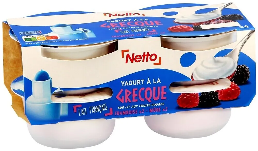 Yaourt a la grecque framboise/mure 4x150g