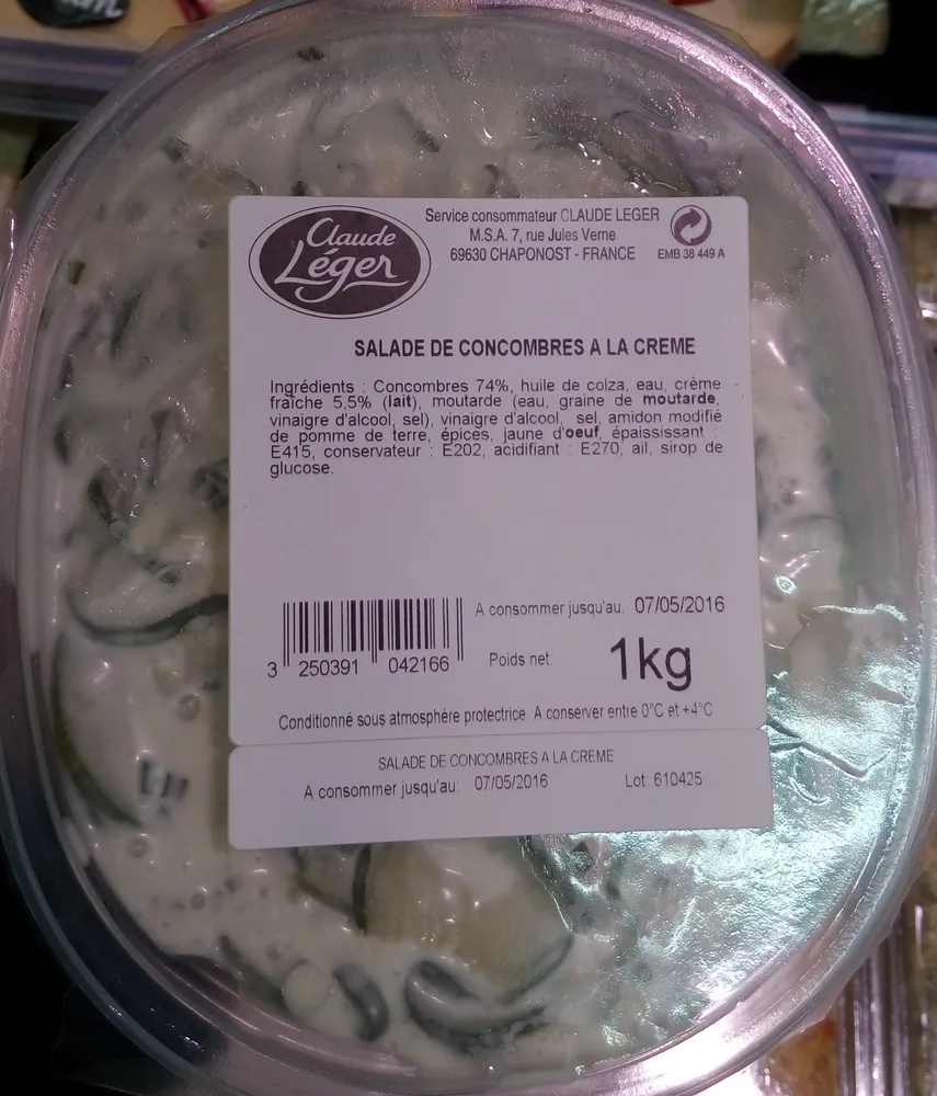 Salade de concombres à la crème