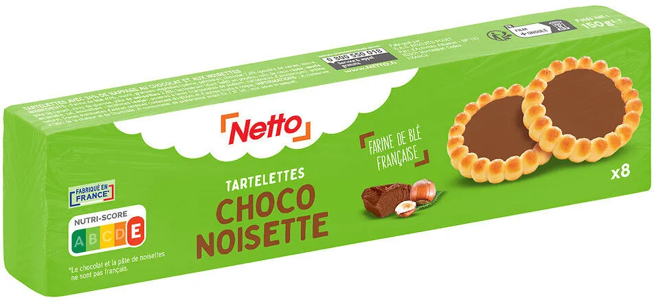 8 Tartelettes chocolat noisette rondes 150G