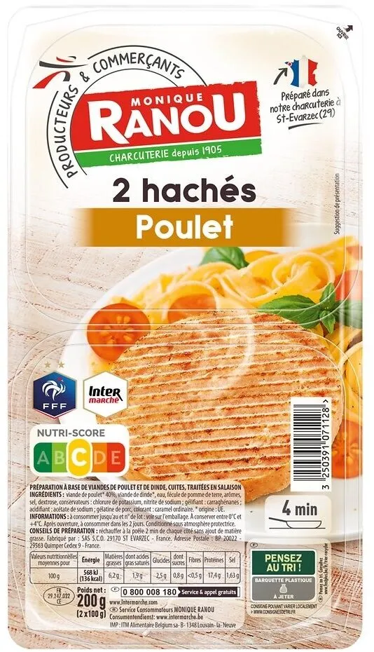 Hache de poulet 2x100g ranou
