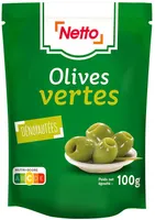 Sachet 100g Olives vertes dénoyautées