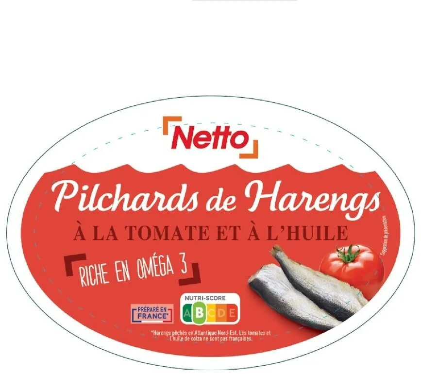 Harengs pilchards à la tomate et à l'huile 367g