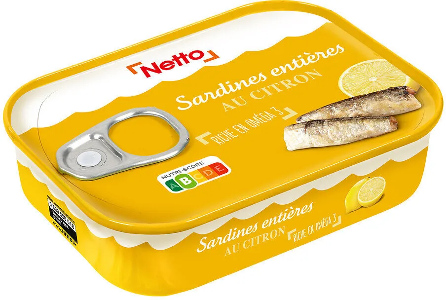 Sardines à l'huile de tournesol et citron 135g (1/5)
