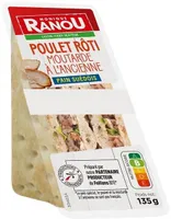 Sandwich Pain Suédois - Poulet rôti Moutarde à l'ancienne - 135g