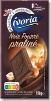 Tablette fourrée chocolat noir praliné