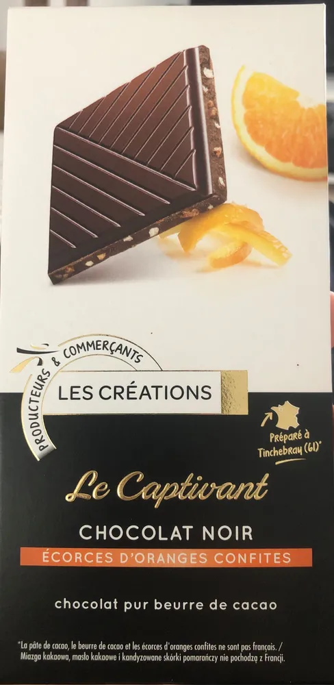 Tablette dégustation chocolat noir aux écorces d'oranges - 100g