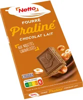 Tablette fourrée chocolat au lait praliné - 150g
