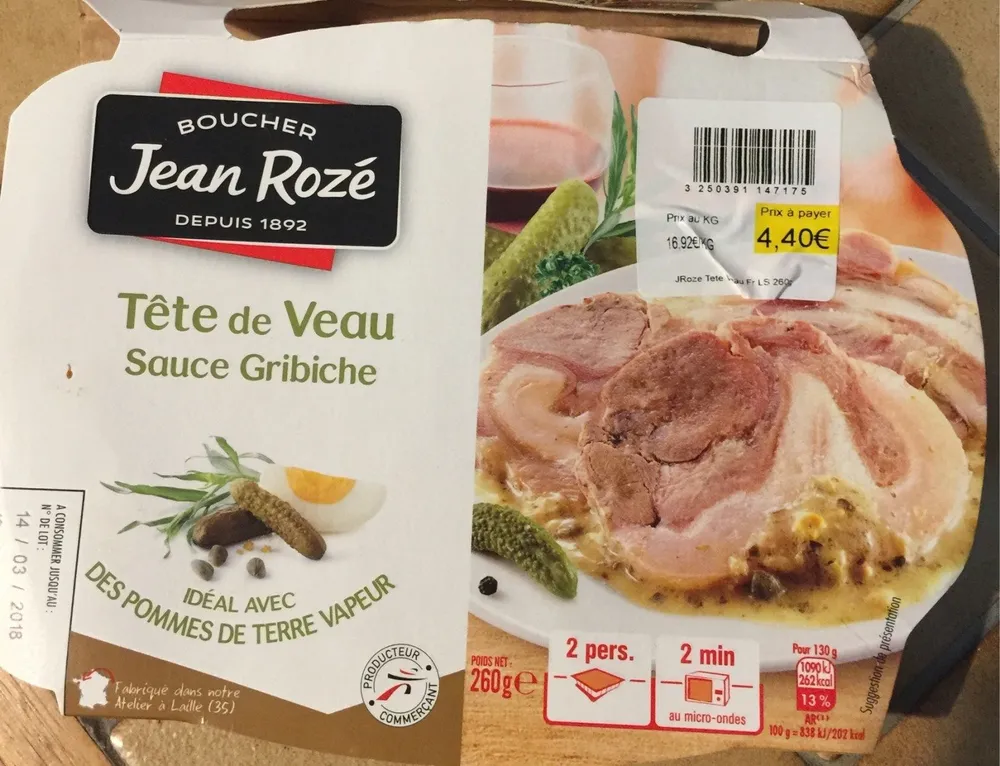 Tete de veau sauce Gribiche