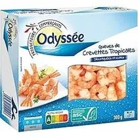 Queues de crevettes tropicales decortiquees et cuites 300g cpto asc