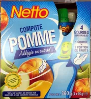 GOURDES Compote de pommes allégée en sucres - 4 x 90 g
