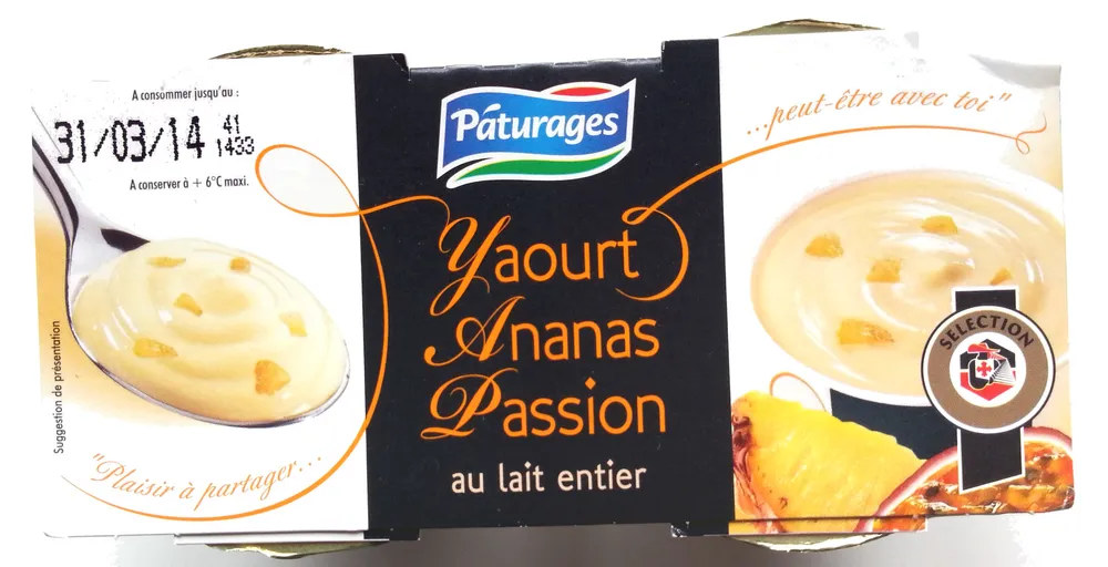 Yaourt Ananas Passion au lait entier
