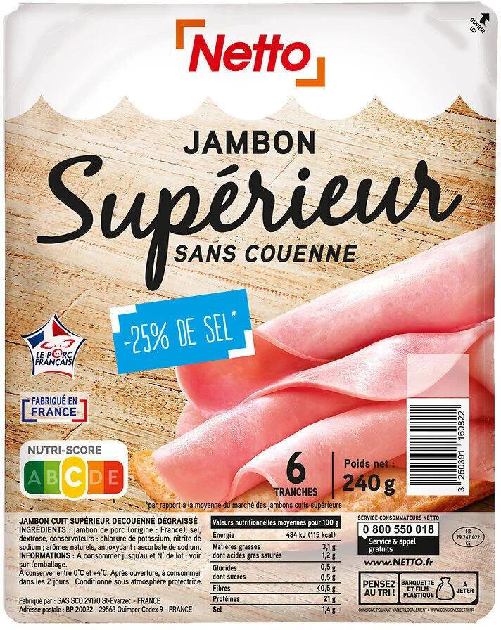 Jambon sup dd tsr 6t 240g