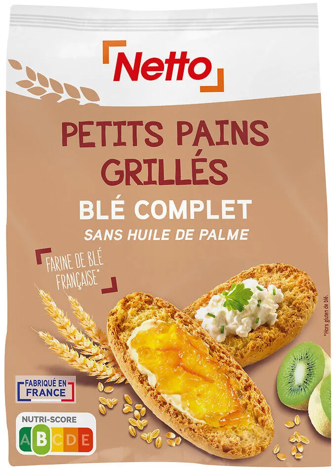 Petits pains grillés au blé complet