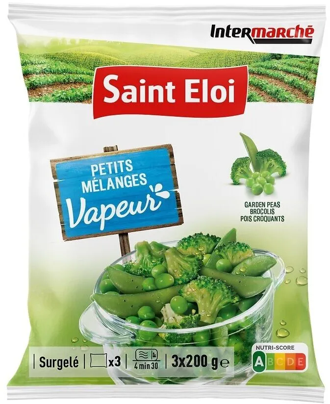 Petits mélanges vapeur (petits pois, brocolis, pois croquants)