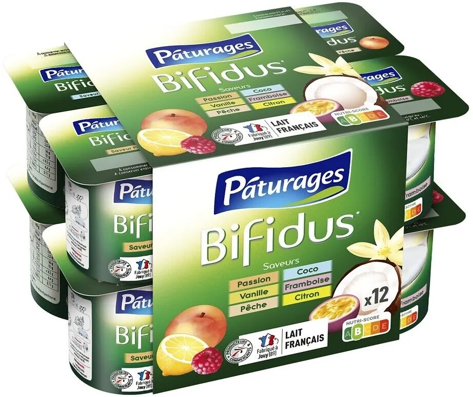 Bifidus aromatisé 12x125g coco framboise passion peche citron vanille
