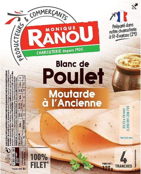 Blanc de poulet sup moutarde a l'ancienne 4t 120g