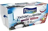 YAOURT A LA GRECQUE SUR LIT DE FRUITS 4X150G - framboise, mûre