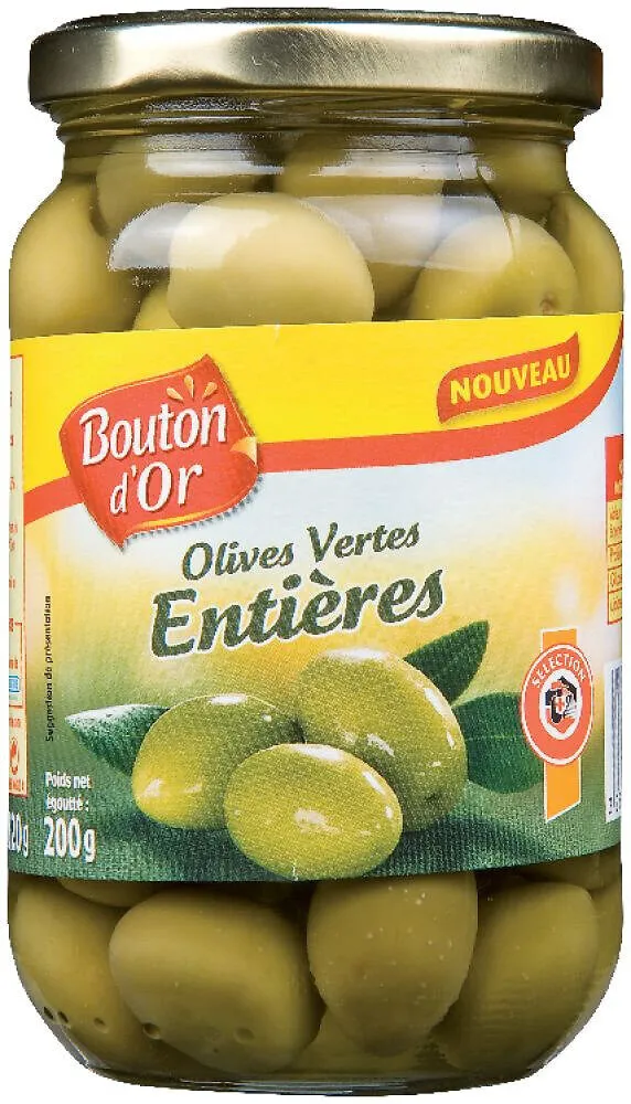 OLIVES VERTES ENTIÈRES bocal 200g