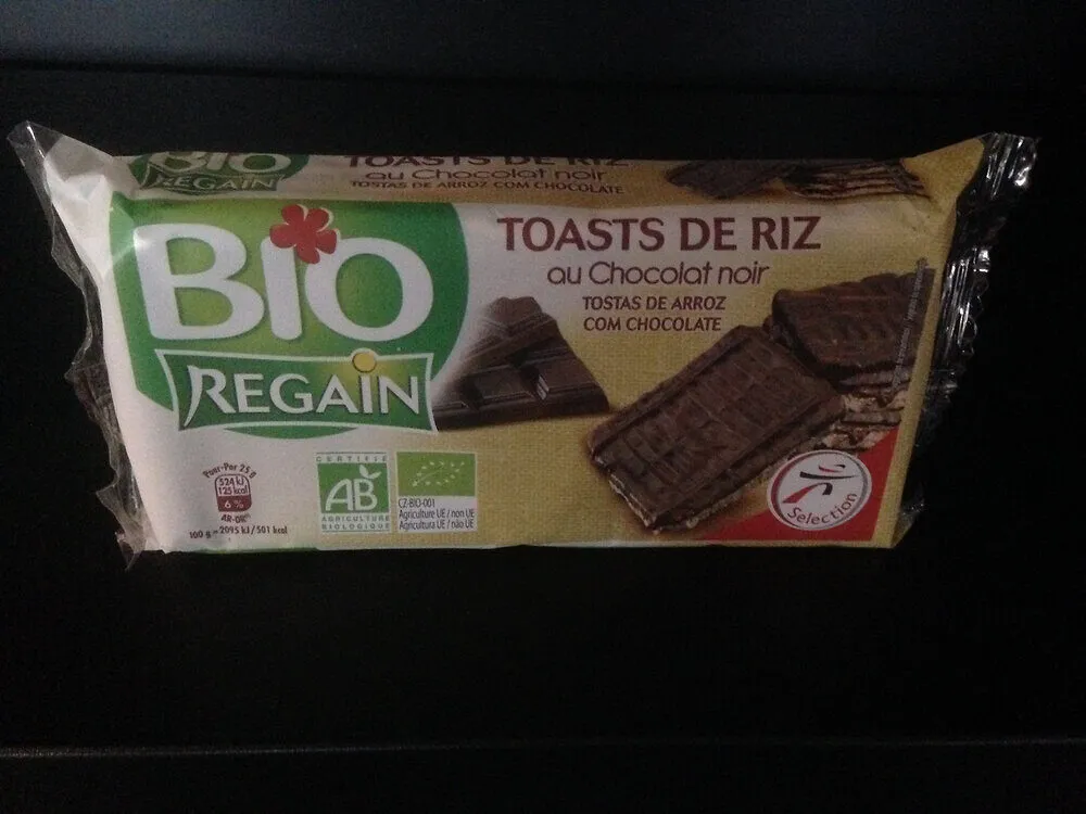 Toasts de riz nappés au chocolat noir BIO 100g