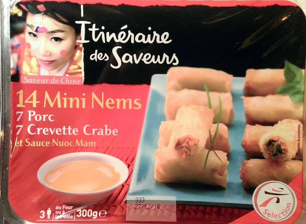 14 Mini Nems (7 Porc, 7 Crevette-Crabe)