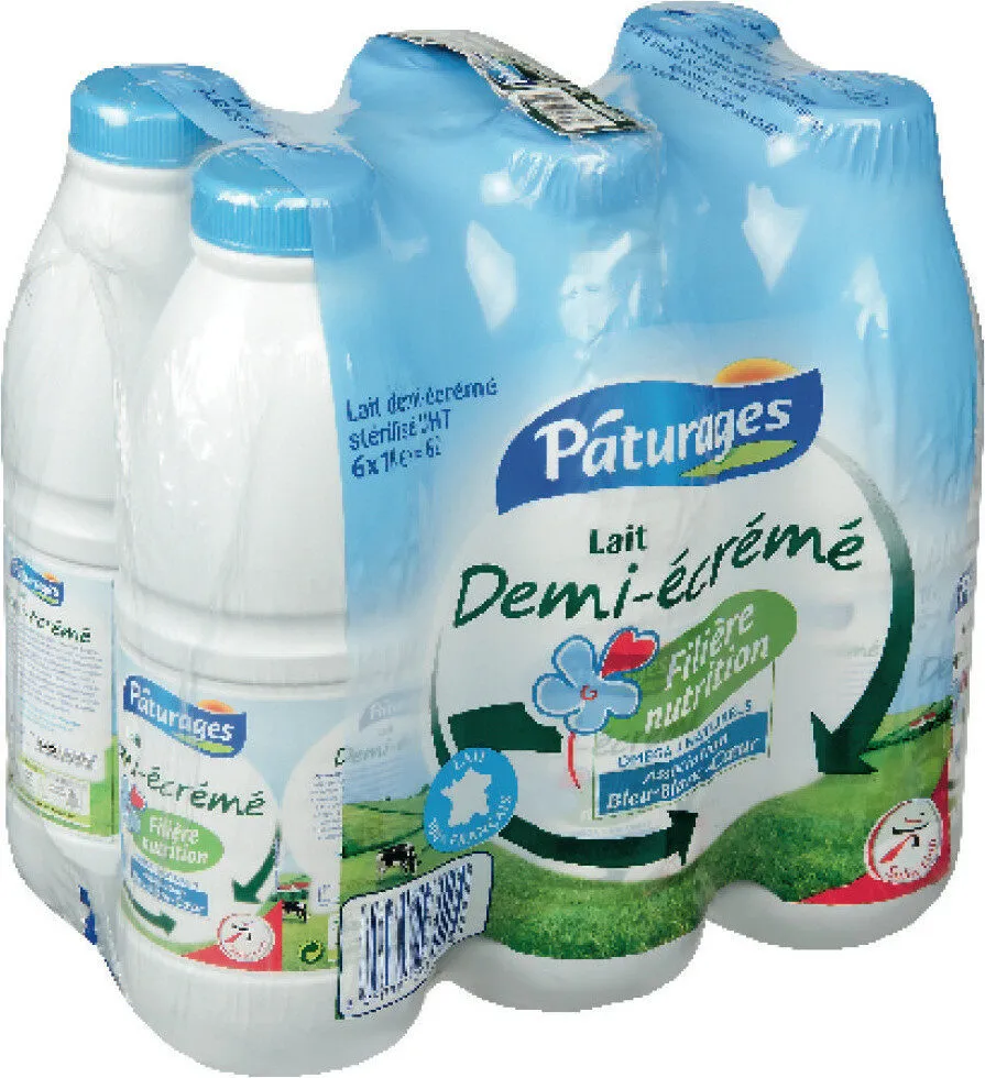 Lait Demi Ecrémé Filière nutrition Bleu Blanc Cœur
